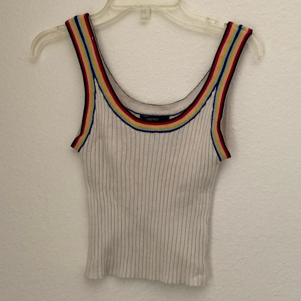 **Forever 21 Rainbow Crop Top | Women's Fashion Crop Tee**